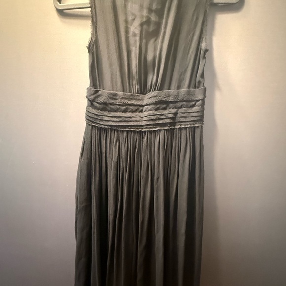 Banana Republic Black Silk Sleeveless V-Neck Midi Dress - Picture 3 of 4